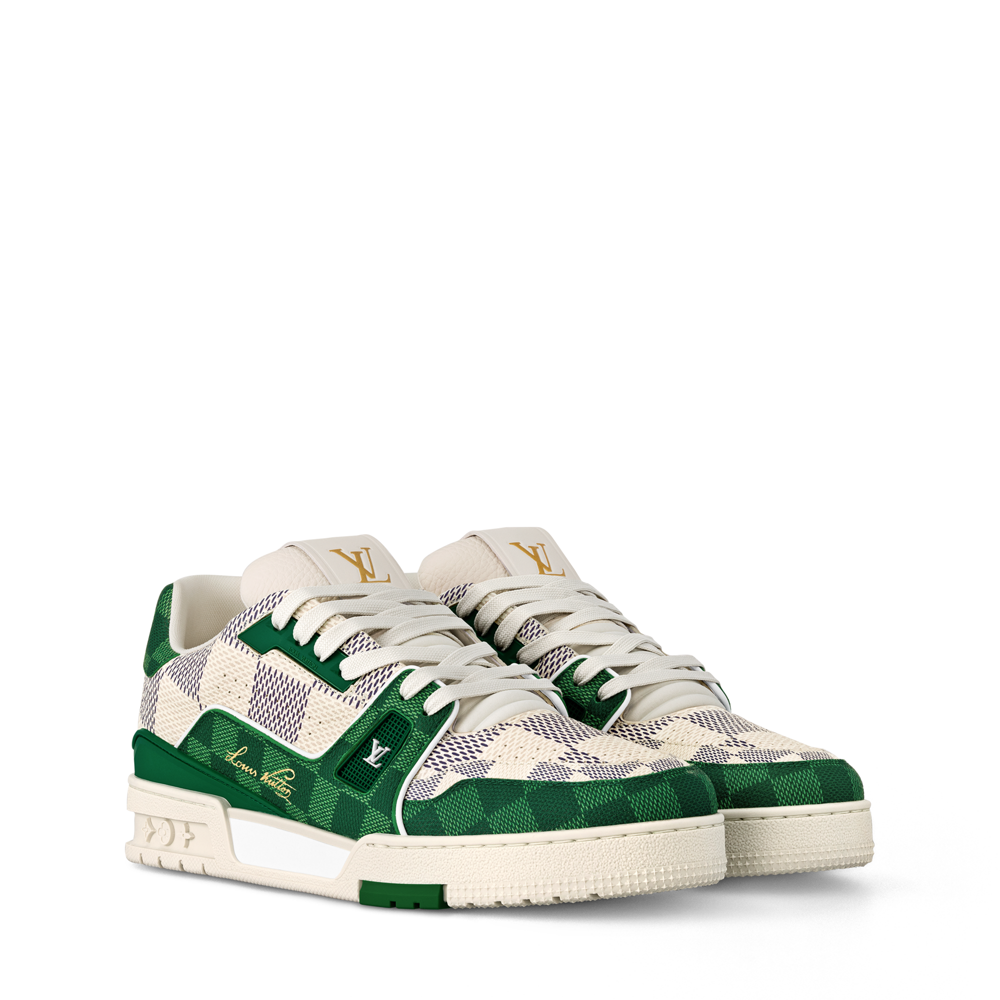 Louis Vuitton ホワイト/グリーンスニーカー Louis Vuittonスニーカー LVトレイナーホワイト/グリーン